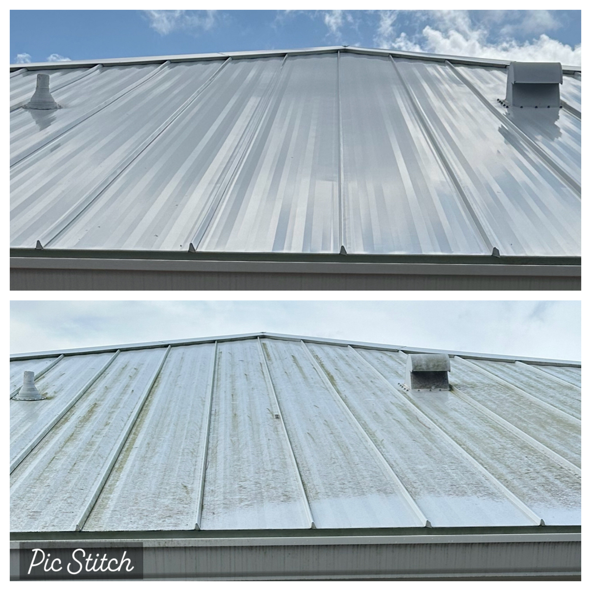 Exquisite metal roof soft wash executed in Stuart, Florida